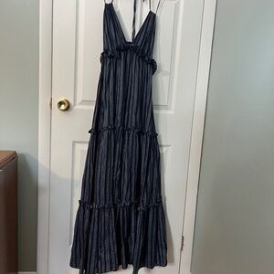 Lulus Navy stripe maxi dress Medium